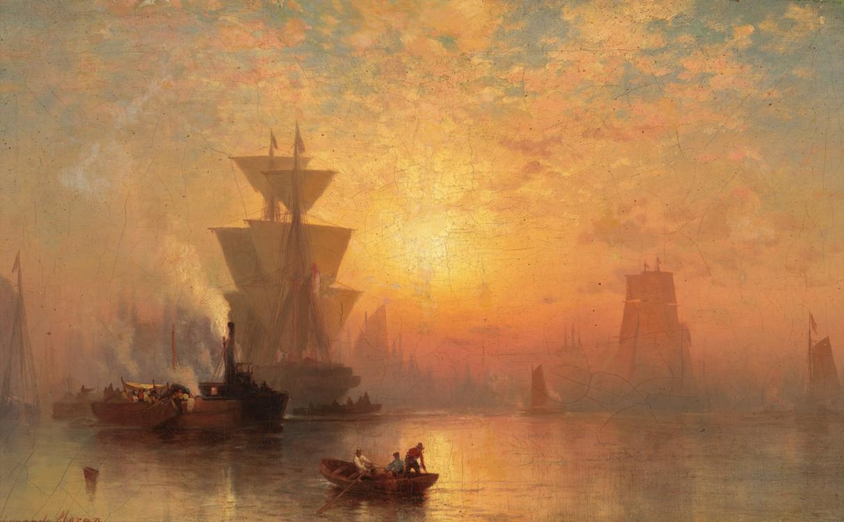 Ships at sunrise